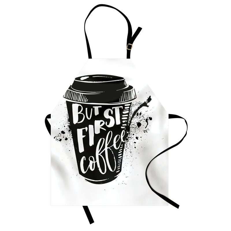 Tablier East Urban Home But First, cuisine, jardinage, taille adulte, noir et blanc
