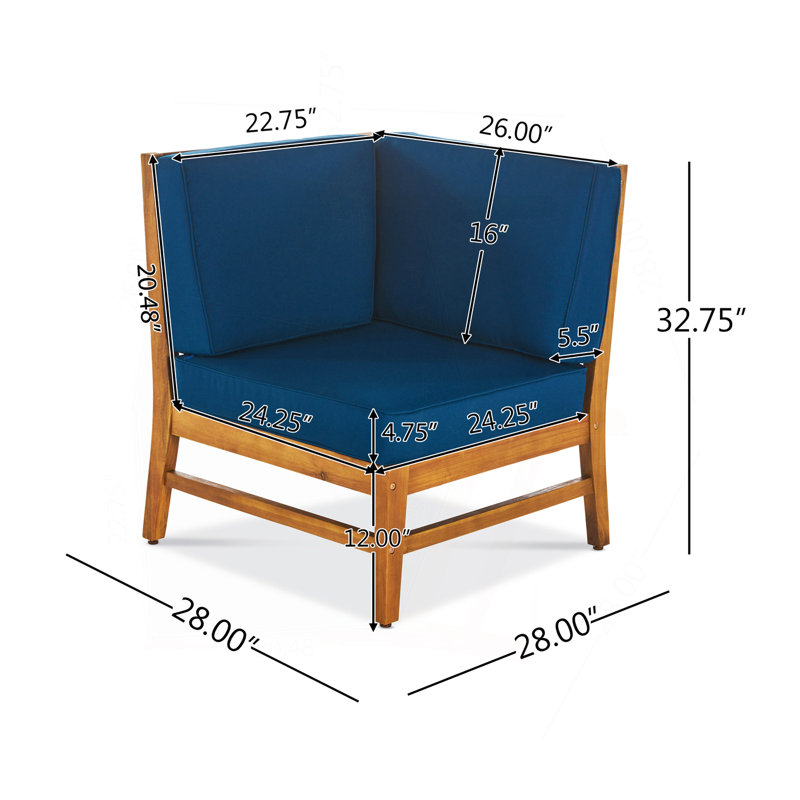 5-Pcs Sofa Set, Blue, Blue