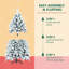 Arbre de Noël artificiel blanc non éclairé avec branches en PVC, base pliante en métal-821983813