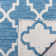 Tapis géométrique tissé à plat à la main bleu / ivoire Eliana