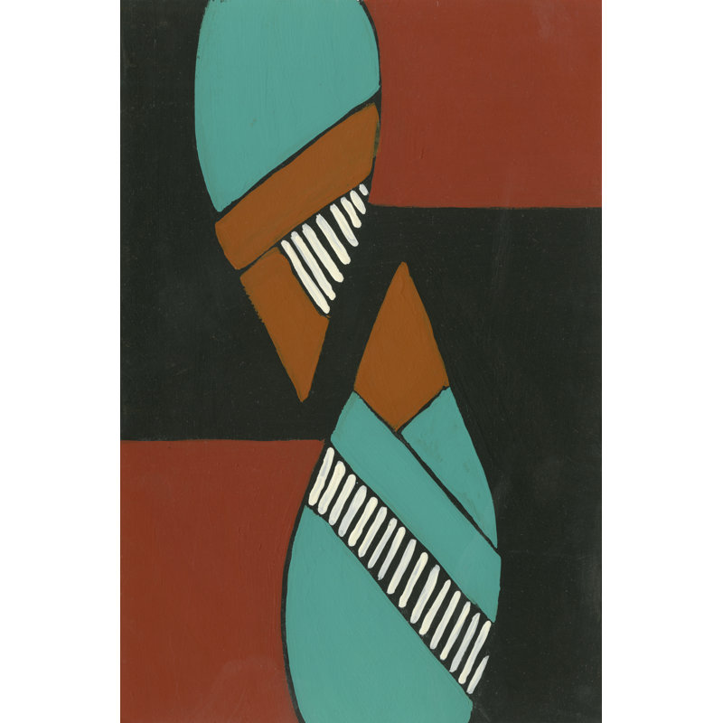 Rust And Teal Patterns VIII by Regina Moore - Wrapped Canvas Painting, 30cm H x 20cm W