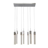 7 - Light Kitchen Island Rectangle Chandelier with Crystal Accents