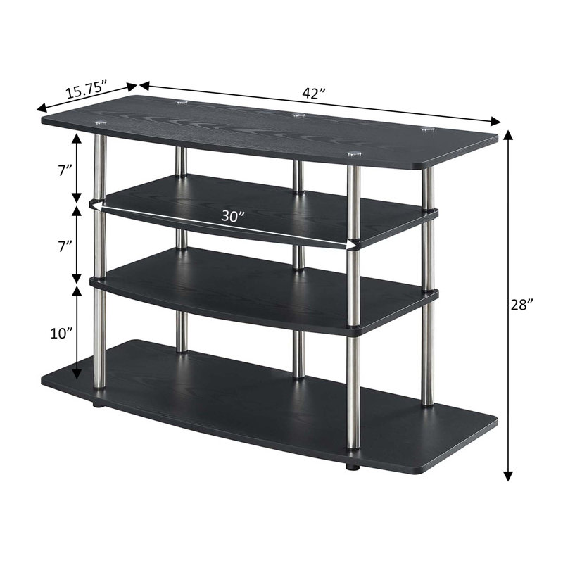 Edwin TV Stand for TVs up to 46", 28" H x 42" W x 15.75" D, Black