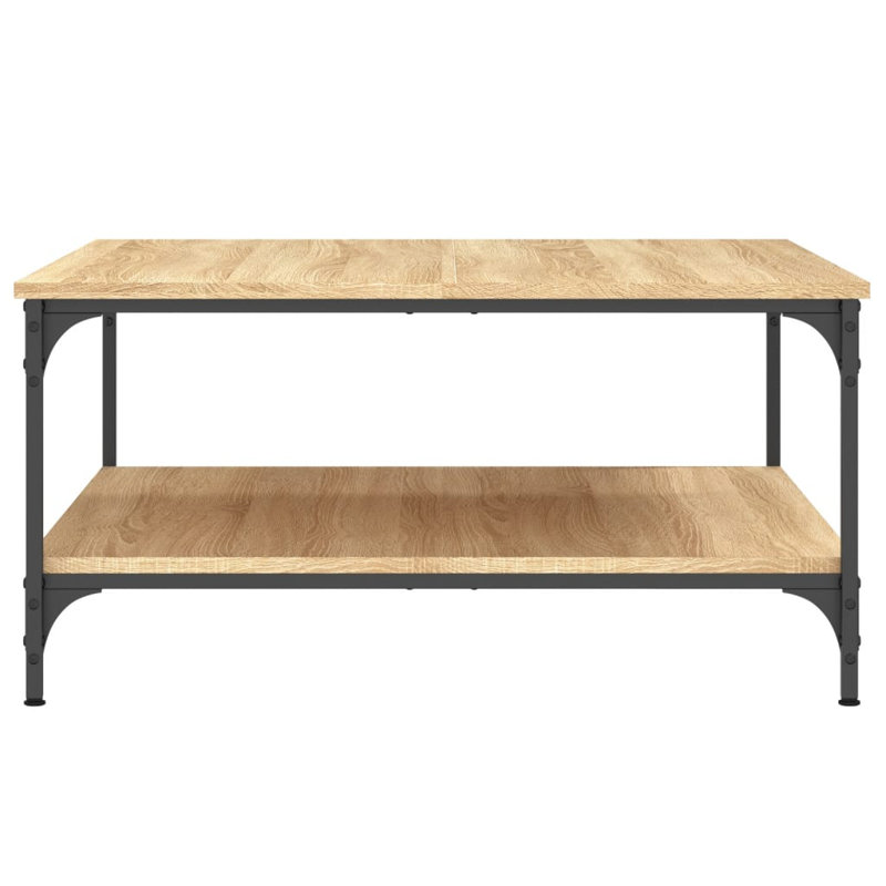 Rorer Four Leg Coffee Table with Storage, Sonoma Oak, 40cm H x 80cm W x 80cm D