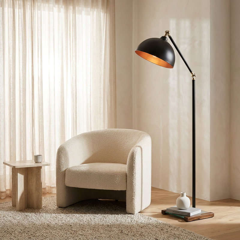 Lampe sur pied géométrique noire Aura