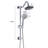 Bathroom Shower Featuring 6 Inch Rain Head And Handheld - Performance Wall Mounted Dual System With 5 Spray Patterns Adjustable Height-121245142