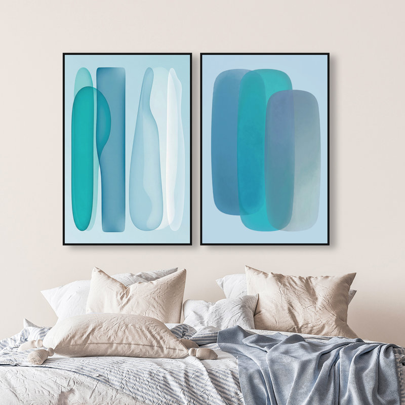Glacier Gradients Set Set by Oliver Gal, 32"H x 22"W, Black Floater Frame
