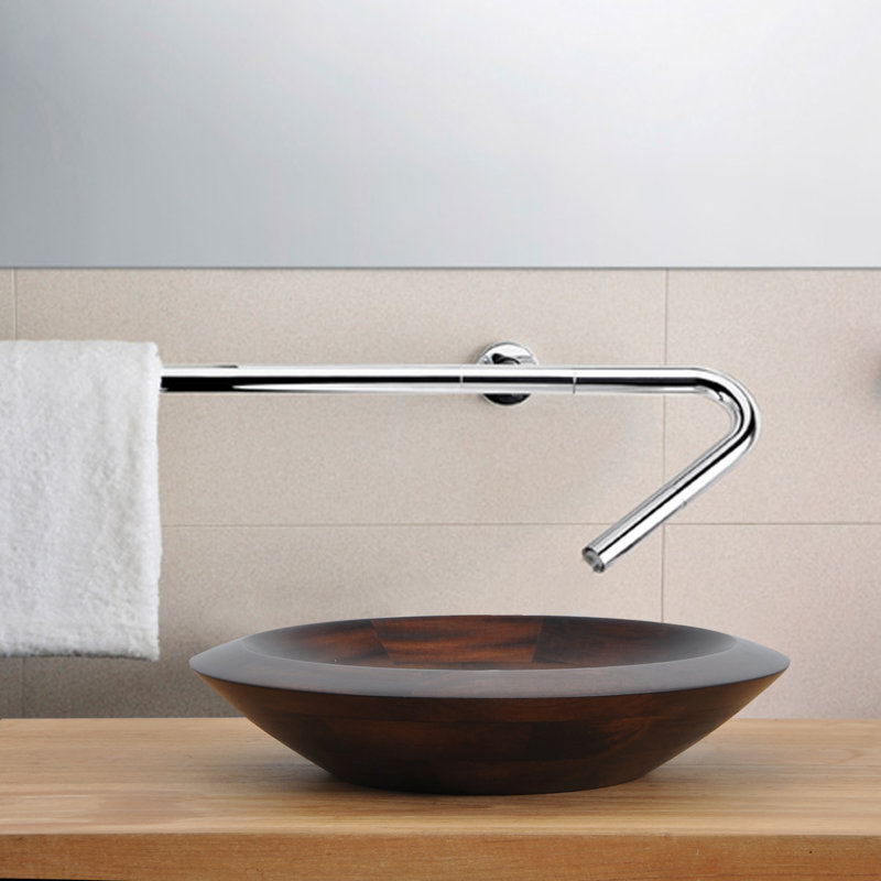 Barclay Lutari 15.75'' Wood Circular Bathroom Sink, Mahogany