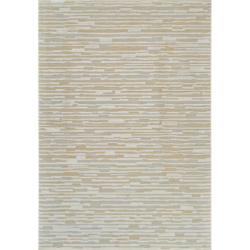 Rug Branch Riva 4' x 6' (3'11" x 5'7") Beige/Brown Abstract Indoor Area Rug, Contemporary, Medium Pile, Stain-Resistant Carpet - Living Room, Bedroom, Dining Room, and Kitchen