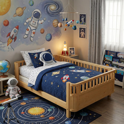 Lit plateforme double en bois pour enfants, convient aux garçons et aux filles, finition naturelle