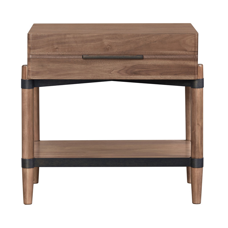Aldiana Solid Wood 1-Drawer Rectangular Nightstand