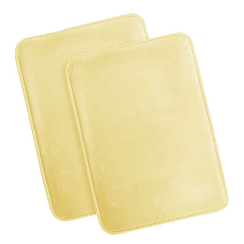Steph Luxury Ultra Soft and Absorbent Memory Foam Bath Rug Set with Non-Slip Backing, Small: 17"W x 24"L
