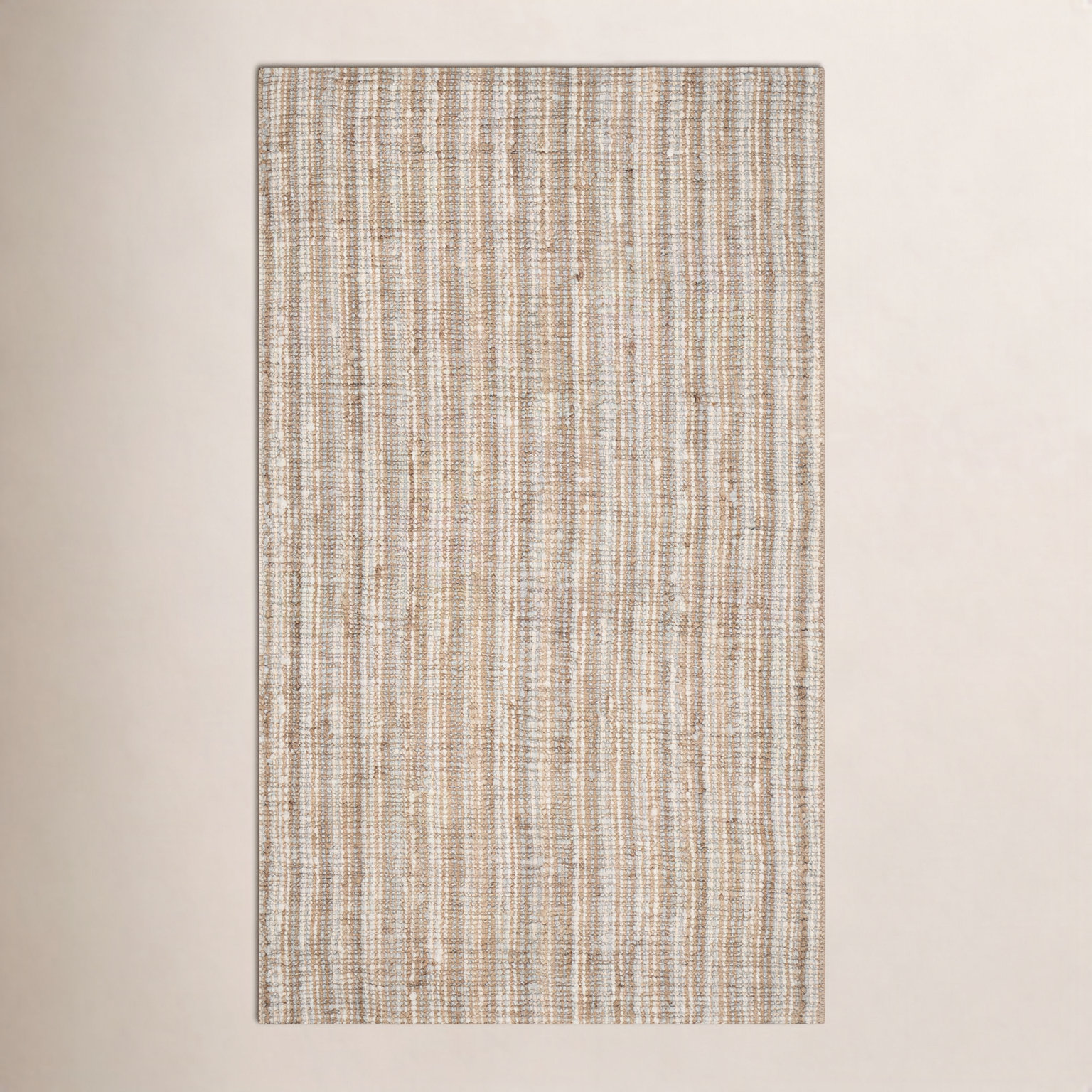 Alda Gray Natural Hand-Woven Striped Jute Rug, Rectangle 8' x 10'