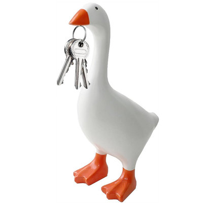 7 Inch Desk Goose Note Holder, Funny Office Decor Resin Statue For Women, Quirky Gift For Coworker Home Desk