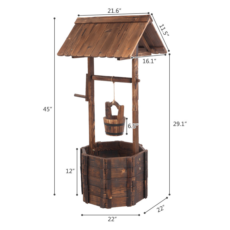 Pot de fleurs d'extérieur en bois de sapin carbonisé souhaitant une décoration rustique anticorrosive pour jardin