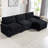 113" Modern 3+1 L-Shaped Corduroy Fabric Sofa,Modular Sectional Cloud Couch W/Ottoman,35D High-resilience Sponge&Double-layer Thick Cushion,Cup Holders,Storage Bags-1757299945