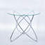 Table de salle à manger avec pieds en métal chromé et verre trempé - moderne-608549043