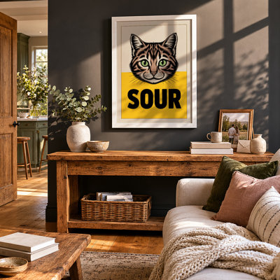 Sour Cat Pop Art - Framed Print