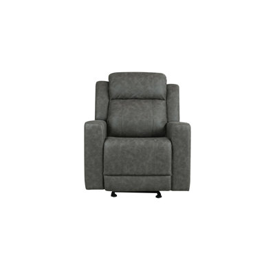 Glider Reclining Chair, Charcoal Polished Microfiber