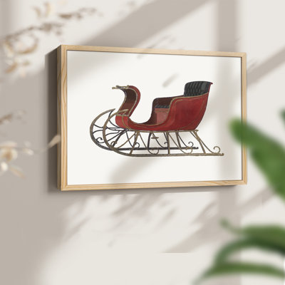 Vintage Sleigh II -Framed Print - Restickable