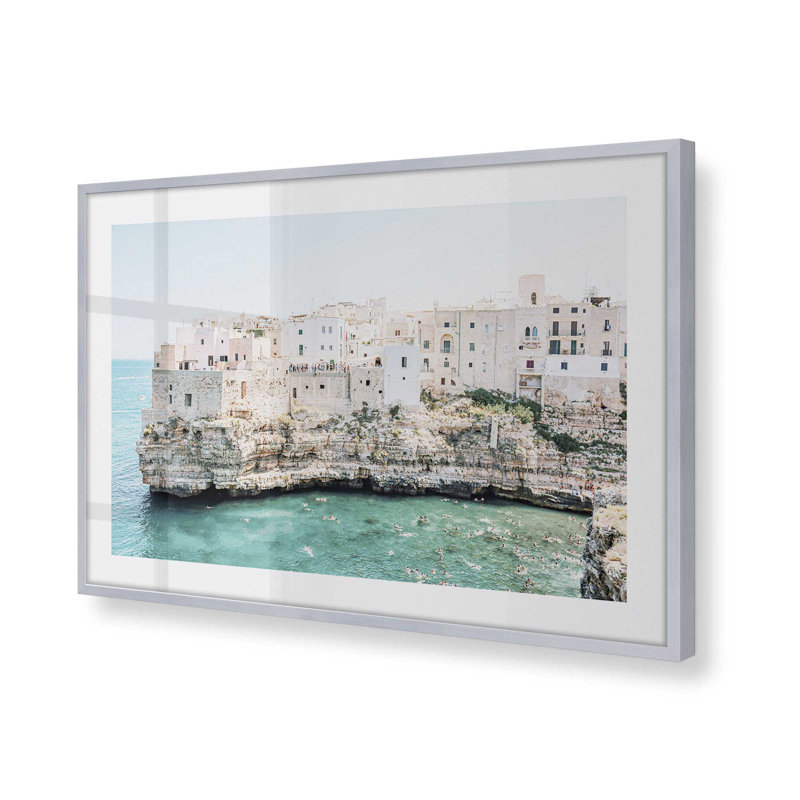 Imprimé roulé Ocean's Edge II, sans cadre, H 13,25 po x l 17,25 po x P 1,25 po, Cadre simple en chrome poli poli