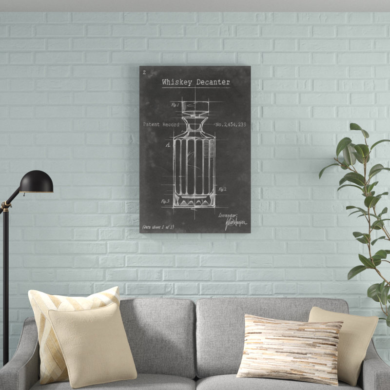 "Barware Blueprint VII" par Ethan Harper, reproduction d'art sur toile, H 36 po x l 24 po, Cadre noir
