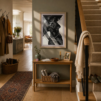 Dog and Geometry Modern - Framed Print