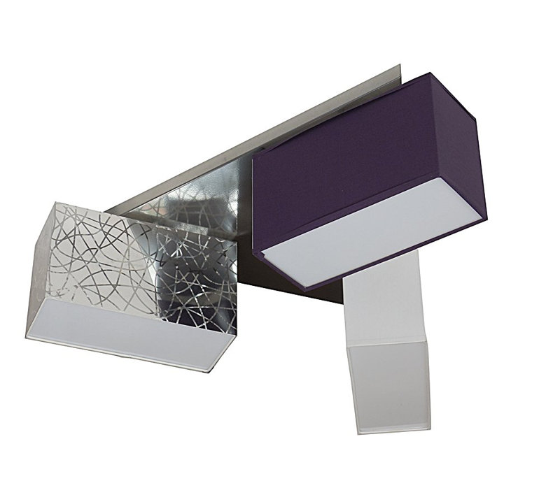 Lonsdale 2-Light 55cm LED Integrated Flush Mount, Silver/Purple/White