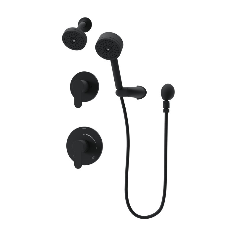 Identity HydroMersion Double Handle Shower System, Matte Black