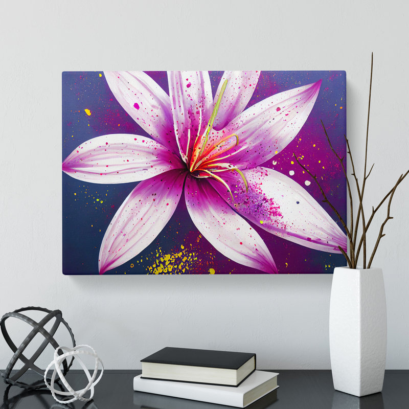 Lily Flower Splash Vol.3 Abstract - Wrapped Canvas, 35cm H x 50cm W x 3cm D