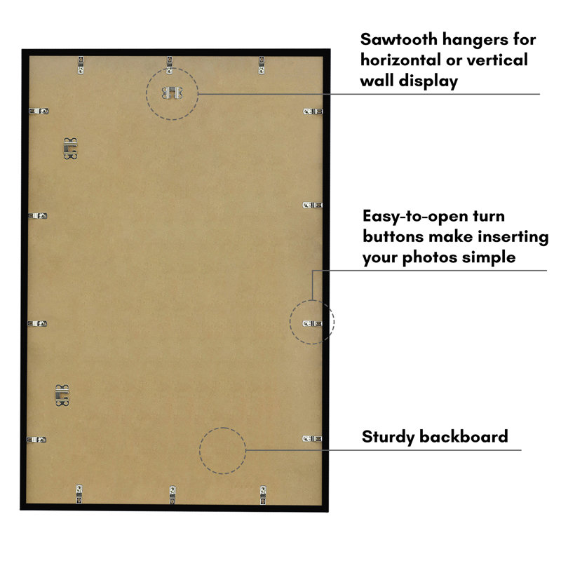 Americanflat Black 24x36 Poster Frame with Thin Molding