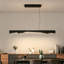 Luminaire suspendu linéaire moderne à 1 lumière pour îlot de cuisine avec détails en bois