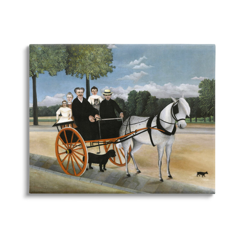 La Carriole du Père Junier par one1000paintings - peinture sur toile tendue, H 30 po x l 40 po x P 1,5 po, Toile tendue