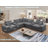 Upholstered Chenille 7 Piece Modular Sectional Sofa With Two Central Console, Wireless Charging & Storage & Cup Holders-466543459