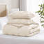 Ensemble de couette 3 pièces en microfibre à plis piqués Swift Home - Couleurs unies et motifs rayés - Toutes saisons, durable, facile d'entretien-156299573-10176231