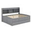 Spacious Full Wooden Captain's Bed With Integrated Bookshelves And Three Storage Drawers