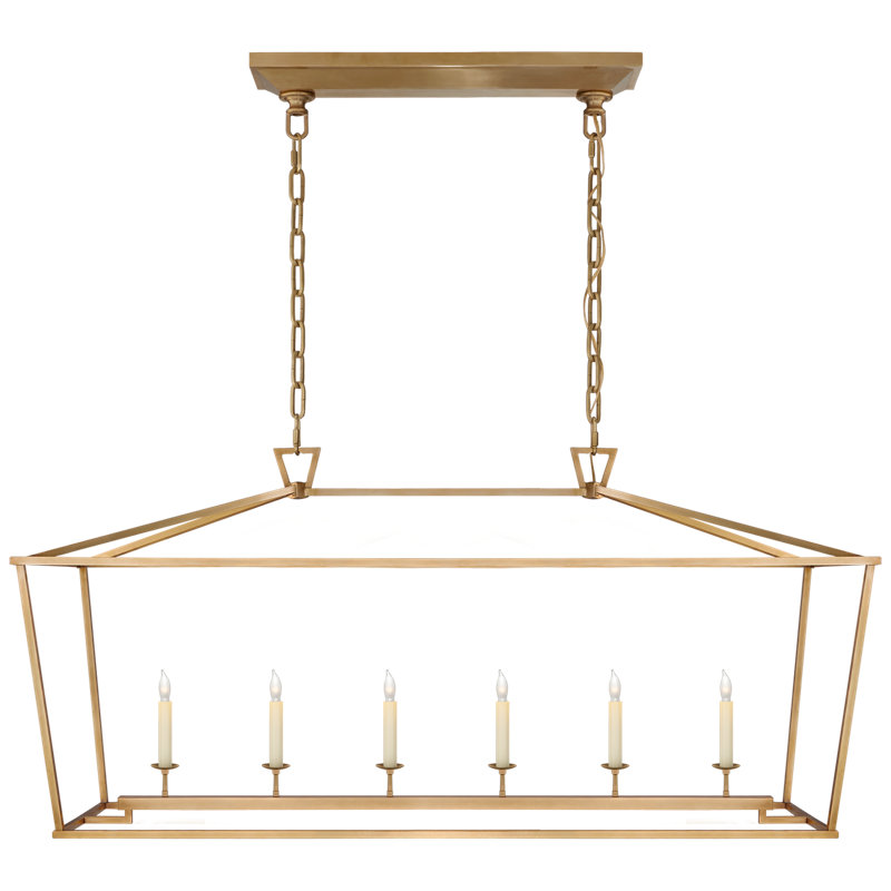Chapman & Myers Darlana Large Linear Lantern, Antique-Burnished Brass
