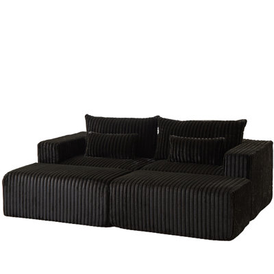 87" Oversized Sectional Lounge Chaise,No Assembly Required,Cloud Plush Loveseat
