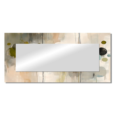 Minimalism Grey And Beige Ink Eruption I - Kinetic Art Mirror For Wall Art Decor - Printed On Metal