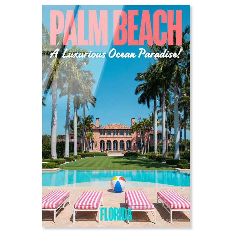 Palm Beach Paradise, reproduction acrylique, photographie côtière par Art Remedy, H 24 po x l 16 po