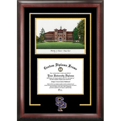 NCAA Wisconsin - Stevens Point Pointers Spirit Graduate Diploma with Campus Images Lithograph Frame