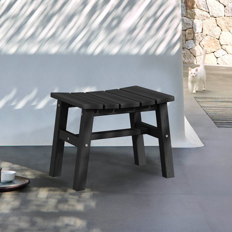 Repose-pieds d'extérieur en polyéthylène haute densité Wolak, Noir, noir, noir, noir