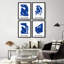 "Matisse d'inspiration bleue, personnages abstraits et décorations modernes", 4 pièces-101520411-101520413