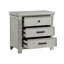 Table de chevet 1Pc avec finition gris clair et 3 tiroirs de rangement