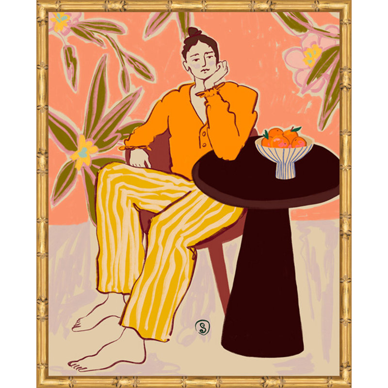 Girl With Oranges, 21.5" H x 17.5" W