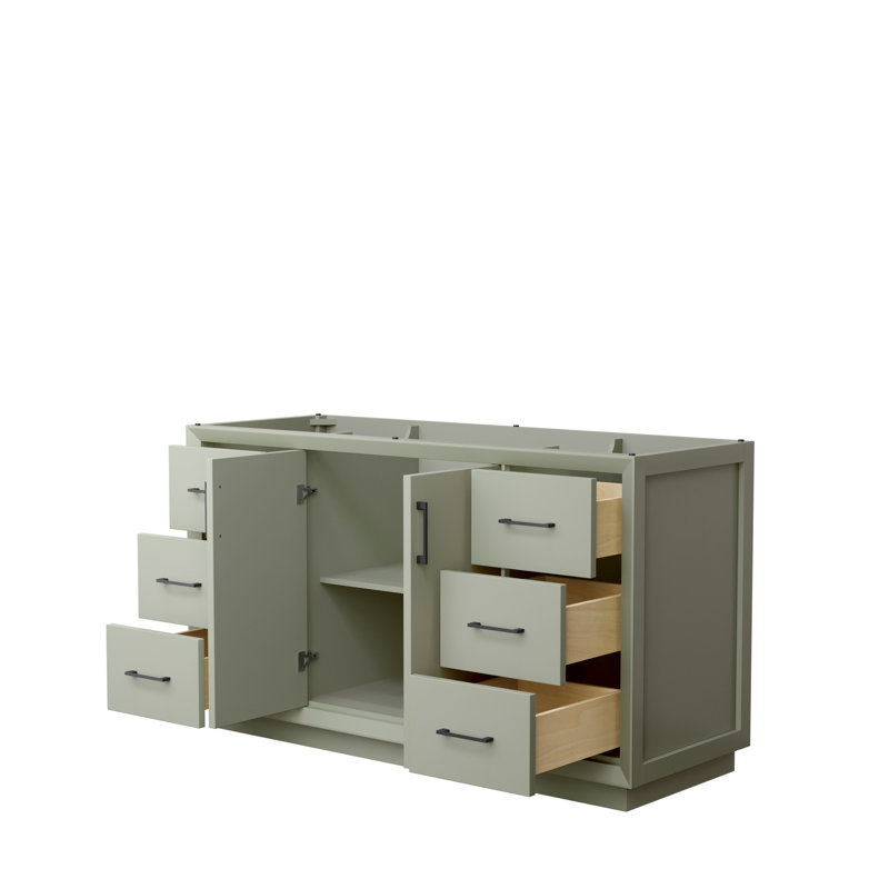 Strada 59.25'' Single Bathroom Vanity Base Only, Light Green/Black