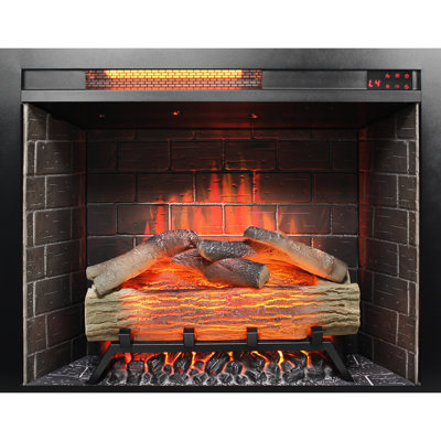 Electric Fireplace With 4 Flame Colors - 28 Inch Infrared, 1500W Heat, Adjustable Brightness & Speed, Double , Realistic 3D Effect, Insert Infrared Inch, Colors, Brightness, Timing Function,