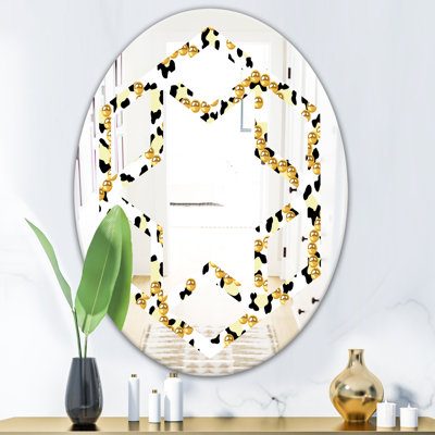 Miroir mural hexagonal en fourrure avec glam hexagonal vi
