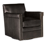 CC 29" W Genuine Leather Swivel Club Chair