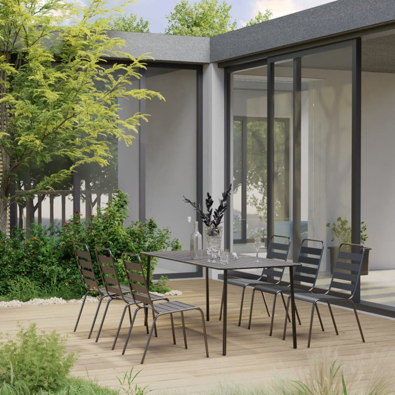 Audreona 6 - Person Patio Dining Set with Rectangular Table